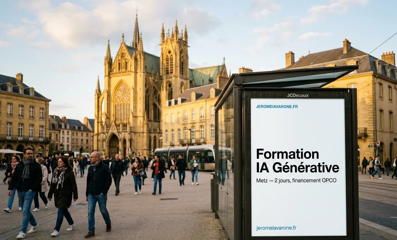Affiche jeromeiavarone.fr — Formation IA Générative Metz