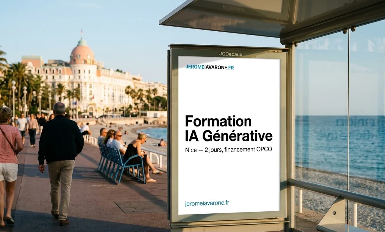 Affiche jeromeiavarone.fr : Formation IA Générative Nice