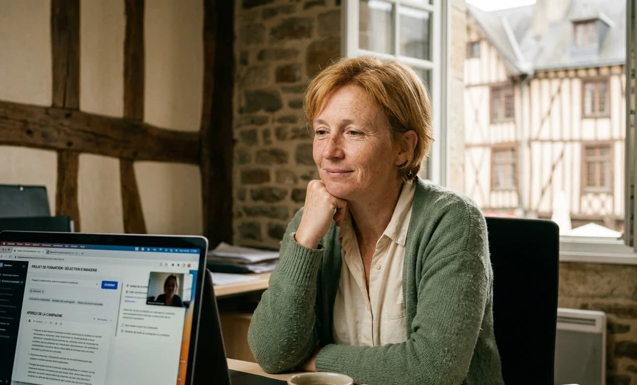 Client en situation de travail après la formation IA Générative à Rennes