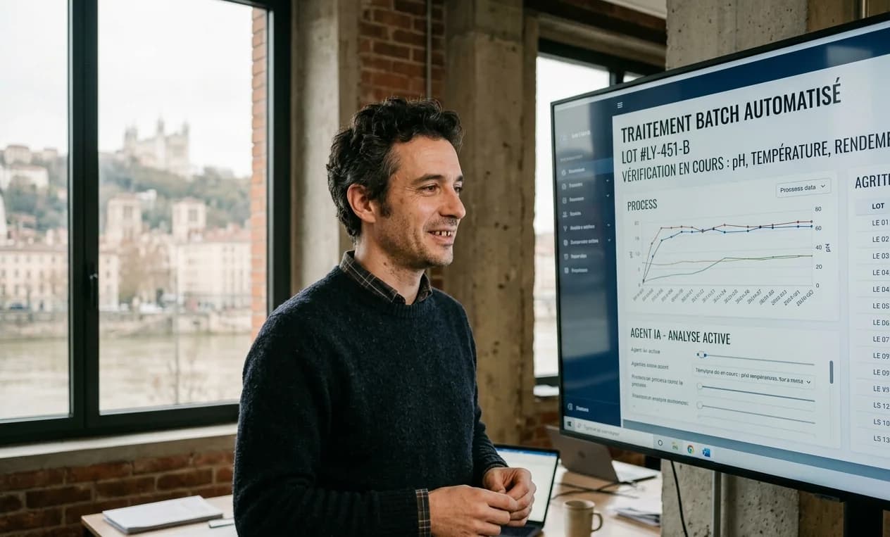 Chimiste lyonnais utilisant un agent IA autonome dans le pharma-tech