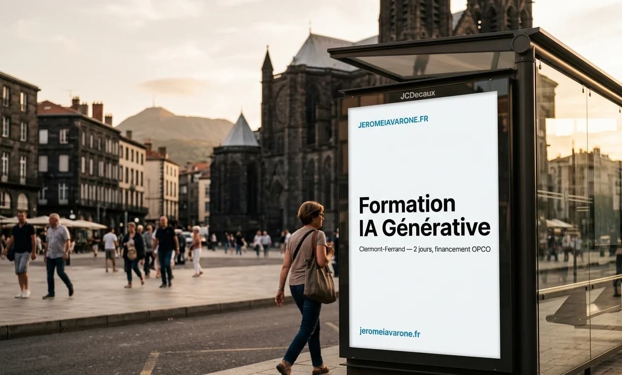 Affiche jeromeiavarone.fr : Formation IA Générative Clermont-Ferrand