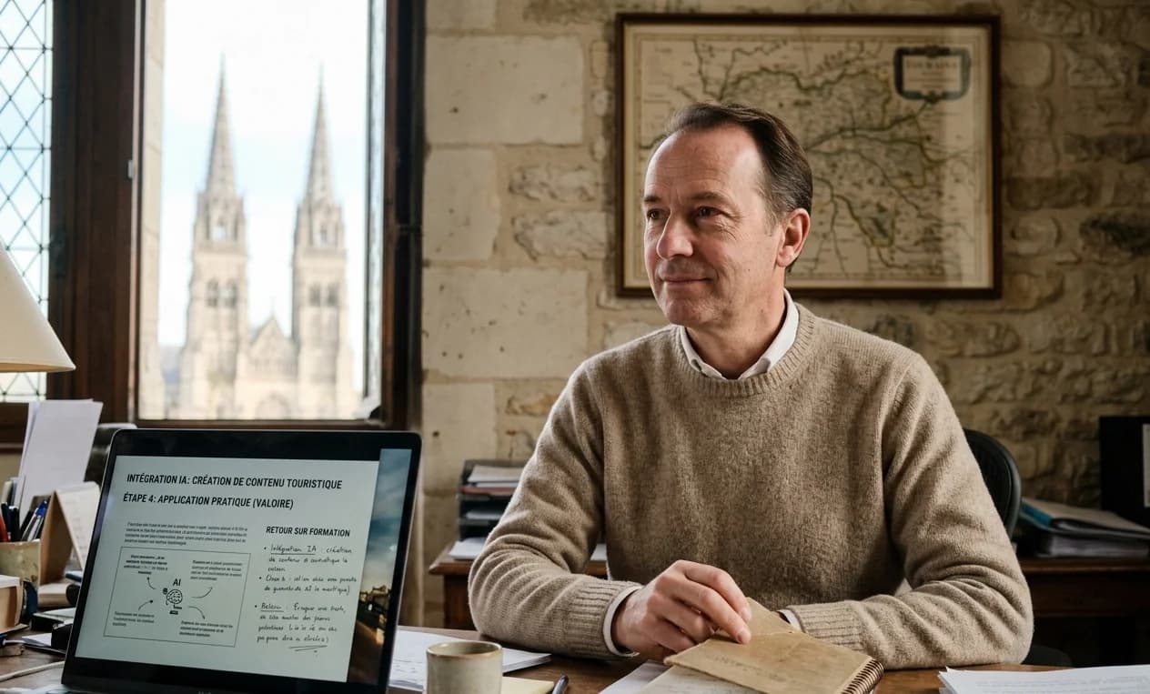 Client en situation de travail après la formation IA Générative à Tours