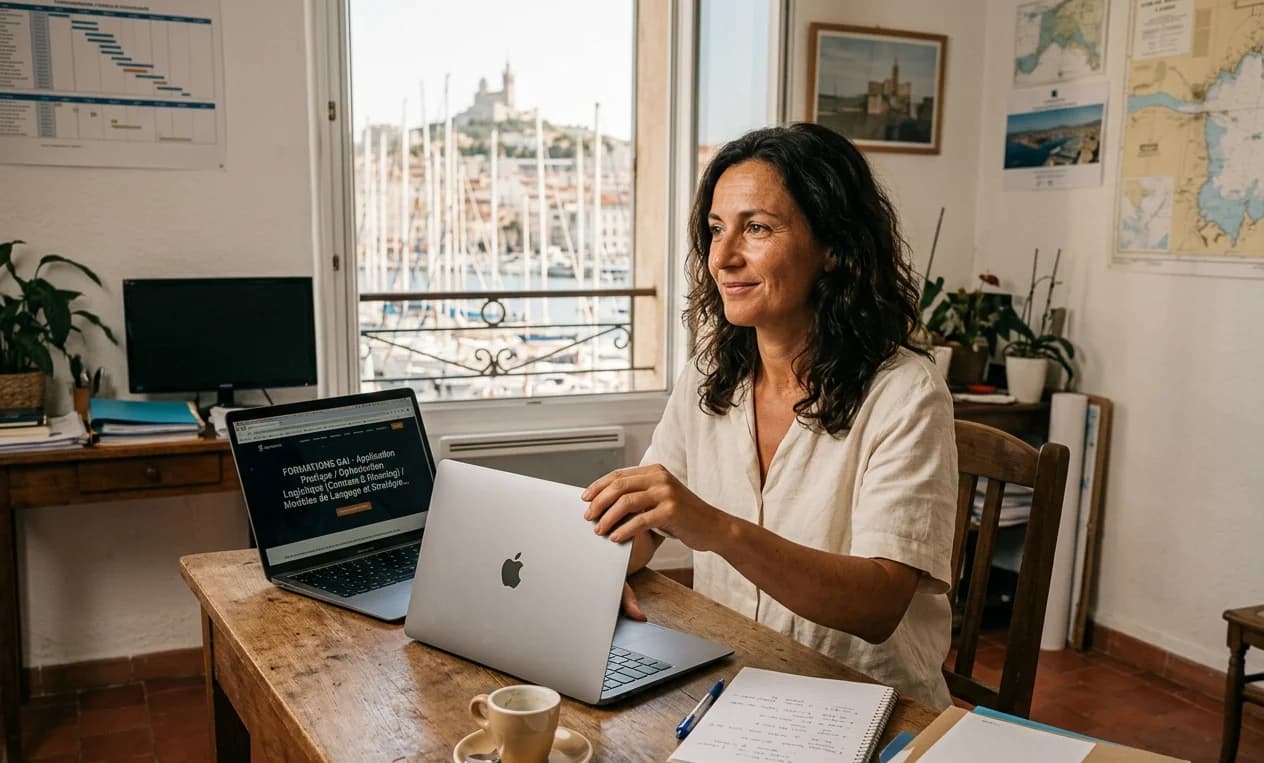 Client en situation de travail après la formation IA Générative à Marseille